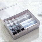 Exclusive Oxford Burger Underwear Socks Storage Box — Black — Top View