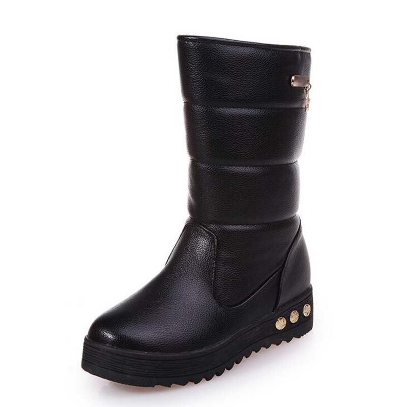 Exclusive Plush Padded Snow Boots — Black — Size 36 — Back View