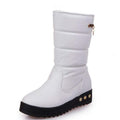 Exclusive Plush Padded Snow Boots — Black — Size 36 — Front View