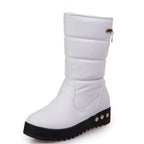 Exclusive Plush Padded Snow Boots — Black — Size 36 — Front View