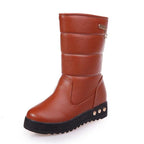 Exclusive Plush Padded Snow Boots — Black — Size 36 — Top View