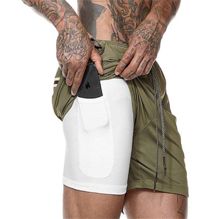 Exclusive Men's Pocket Compression Shorts — Army green camouflage — Size 2XL — Alternate View 30