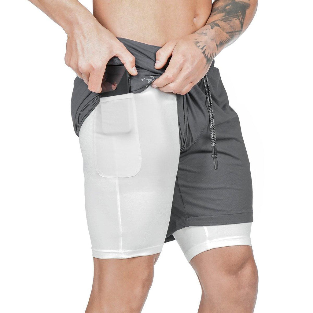 Exclusive Men's Pocket Compression Shorts — Army green camouflage — Size 2XL — Alternate View 24