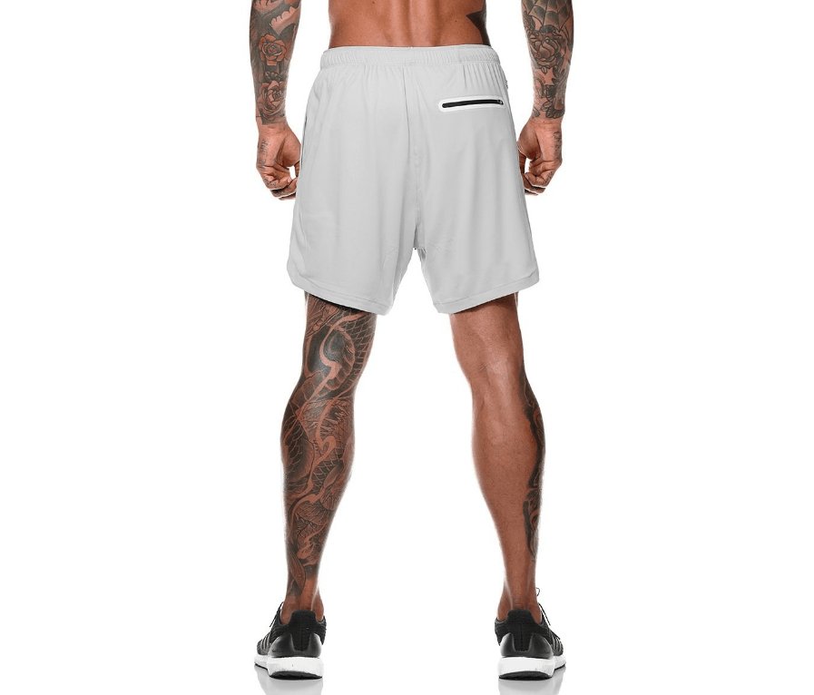 Exclusive Men's Pocket Compression Shorts — Army green camouflage — Size 2XL — Detail View