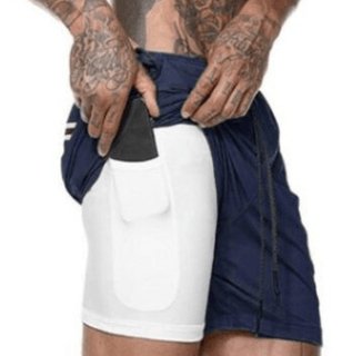 Exclusive Men's Pocket Compression Shorts — Army green camouflage — Size 2XL — Alternate View 23