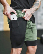 Exclusive Men's Pocket Compression Shorts — Army green camouflage — Size 2XL — Alternate View 19