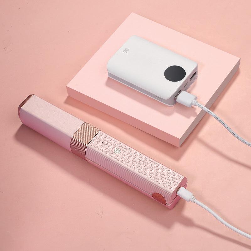 Exclusive Portable Hair Straightener & Curler — Green — Size USB — Width 1PC — Front View
