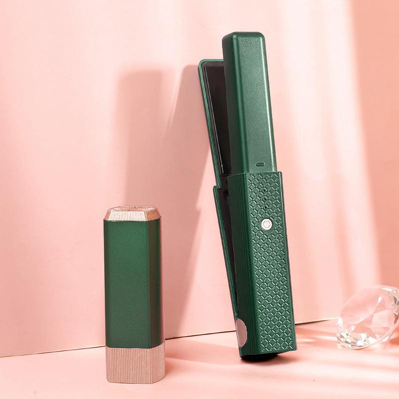 Exclusive Portable Hair Straightener & Curler — Green — Size USB — Width 1PC — Back View