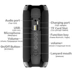 Exclusive Portable Multifunctional Bluetooth Speaker — Black — Back View