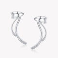Exclusive Premium Sense No Piercing Ear Clips — Silver — Front View