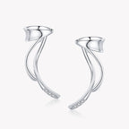 Exclusive Premium Sense No Piercing Ear Clips — Silver — Front View
