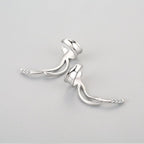 Exclusive Premium Sense No Piercing Ear Clips — Silver — Side View