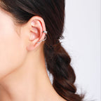 Exclusive Premium Sense No Piercing Ear Clips — Silver — Top View