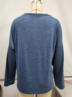 Exclusive Printed Round Neck Long Sleeve Pullover — Apricot — Size L — Alternate View 7
