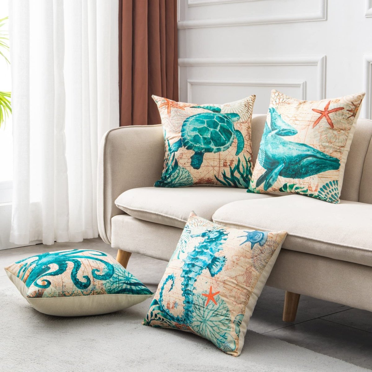 Exclusive Printed Throw Pillow Cases For Home Decor Sofa Chair Seat — A Human — Size 45x45cm — Alternate View 17