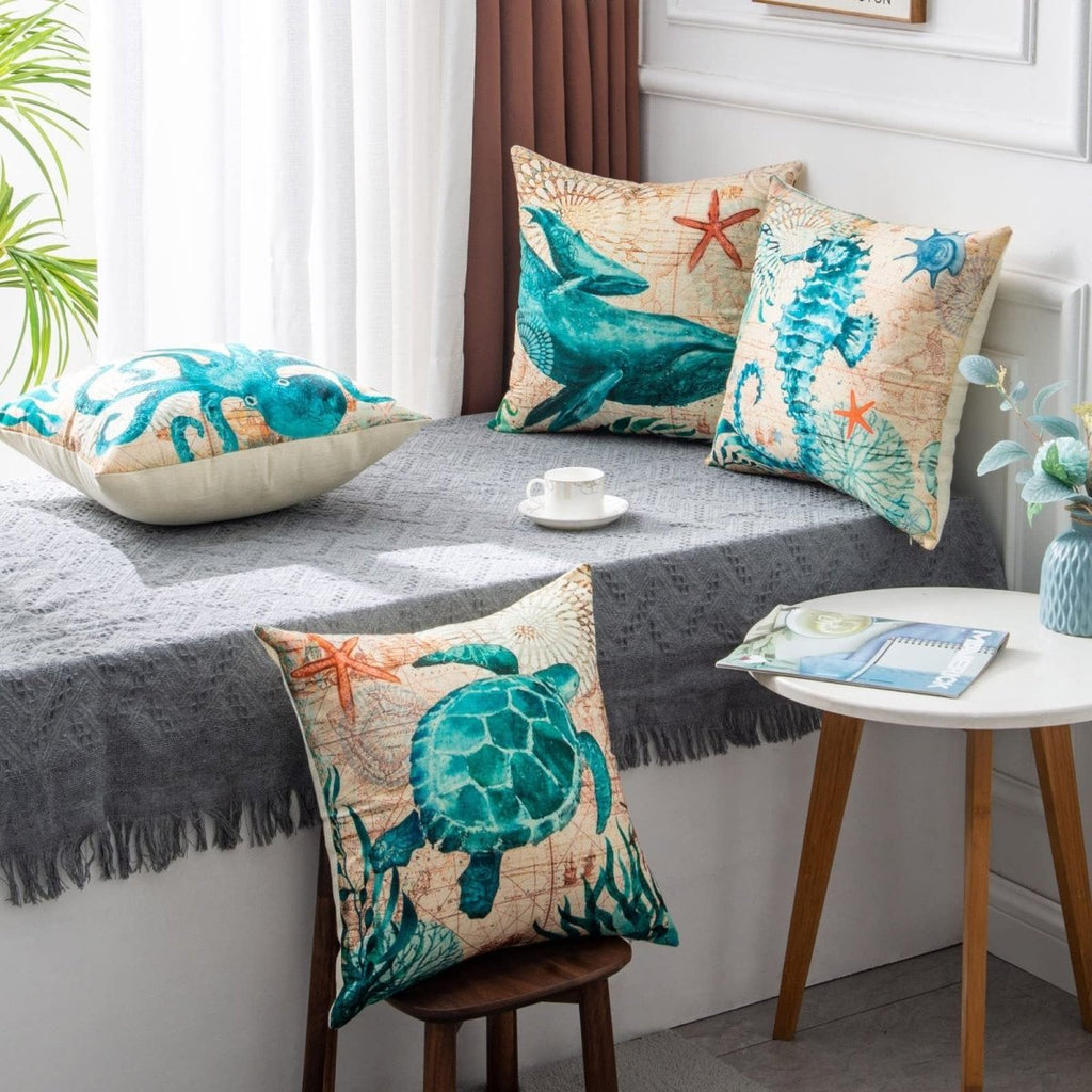 Exclusive Printed Throw Pillow Cases For Home Decor Sofa Chair Seat — A Human — Size 45x45cm — Side View