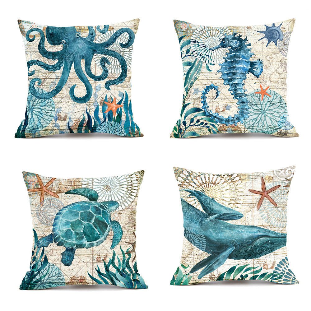Exclusive Printed Throw Pillow Cases For Home Decor Sofa Chair Seat — A Human — Size 45x45cm — Back View