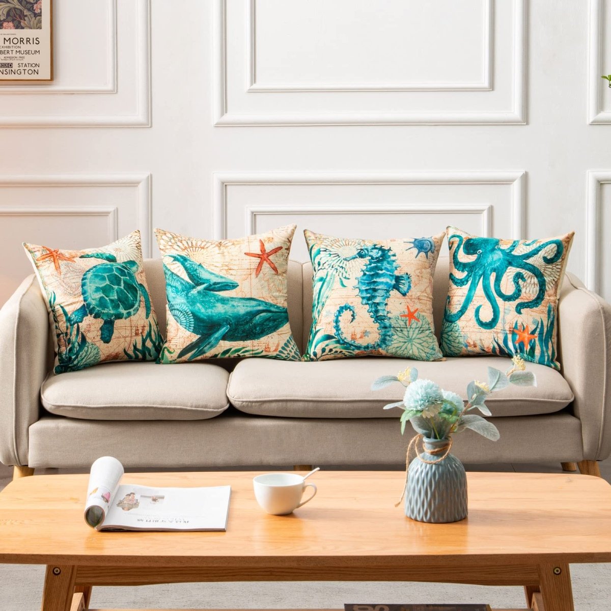 Exclusive Printed Throw Pillow Cases For Home Decor Sofa Chair Seat — A Human — Size 45x45cm — Alternate View 20