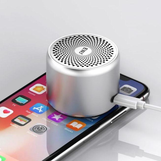 Exclusive Pro Mini Bluetooth Speaker with Bass Radiator — Pink — Back View