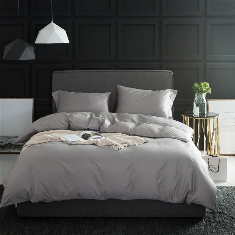 Exclusive Pure color four-piece bedding — Moonlight blue — Size 1.8M — Front View