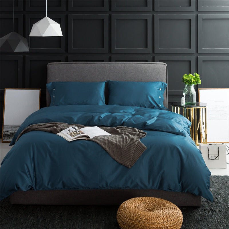 Exclusive Pure color four-piece bedding — Moonlight blue — Size 1.8M — Detail View