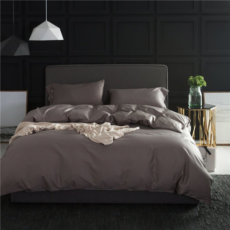 Exclusive Pure color four-piece bedding — Moonlight blue — Size 1.8M — Back View