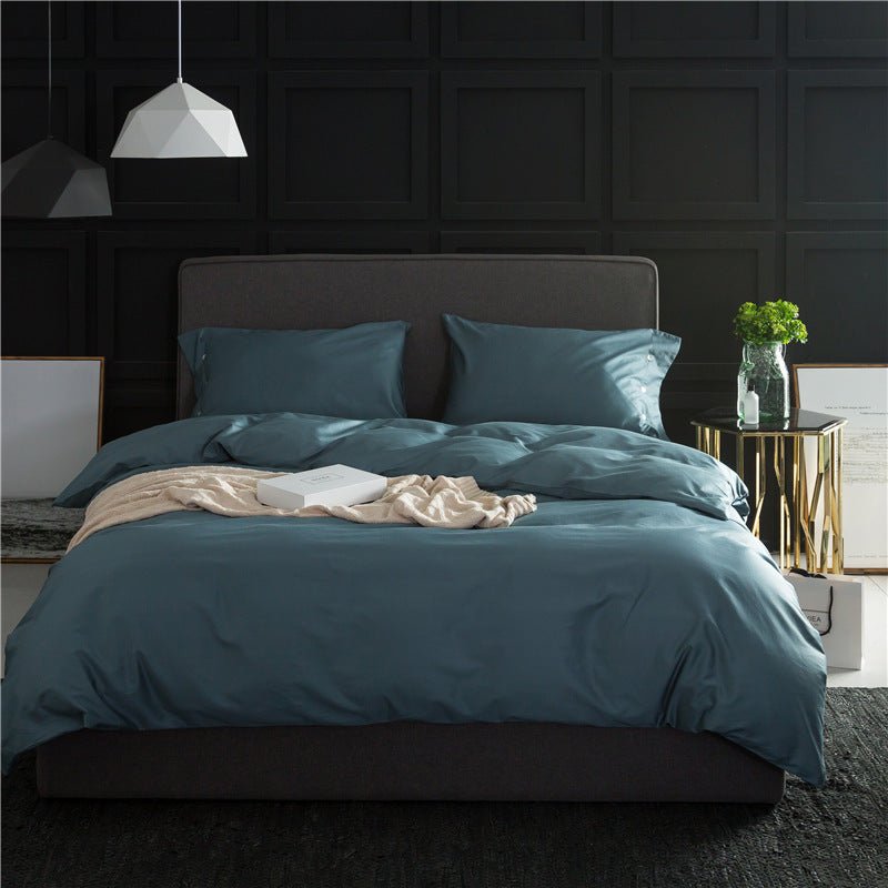 Exclusive Pure color four-piece bedding — Moonlight blue — Size 1.8M — Top View