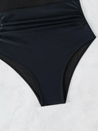 Exclusive Halter Bikini Set | Mesh | Pure Color — Black — Size L — Alternate View 11