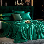 Exclusive Four-piece Mulberry Silk Bed Set — Golden — Size 150x200 — Detail View