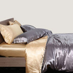 Exclusive Four-piece Mulberry Silk Bed Set — Golden — Size 150x200 — Front View