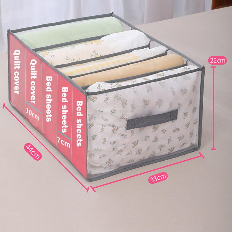 Exclusive Quilt Clothes Storage Organizer — Bed sheet5 gray — Back View