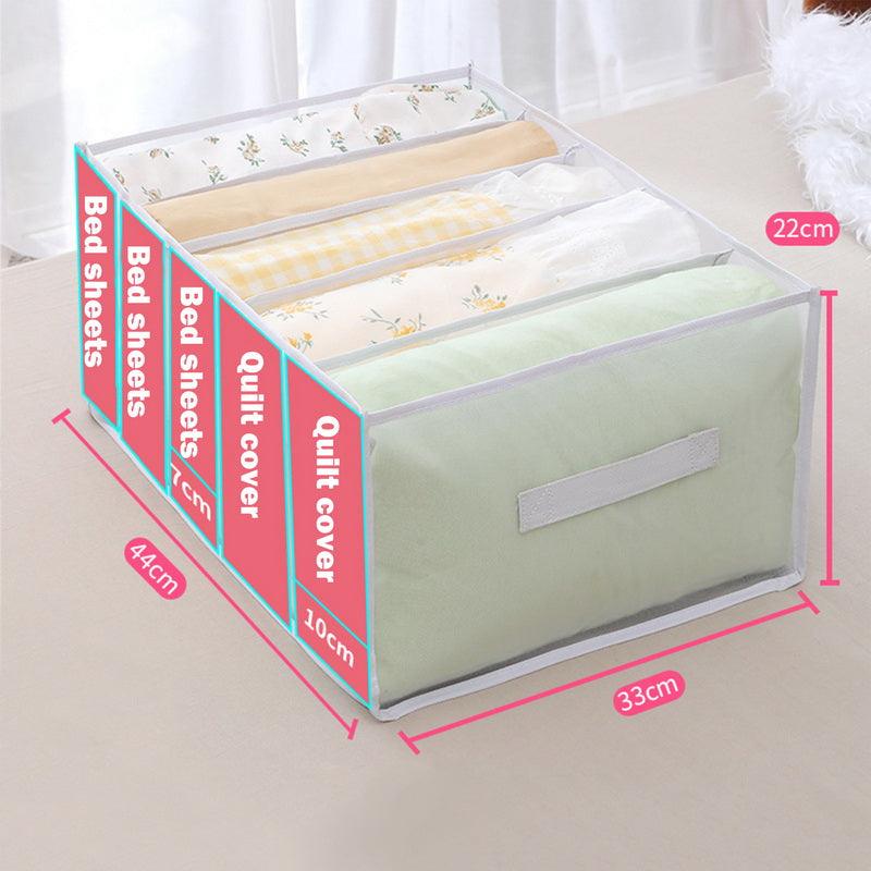 Exclusive Quilt Clothes Storage Organizer — Bed sheet5 gray — Side View