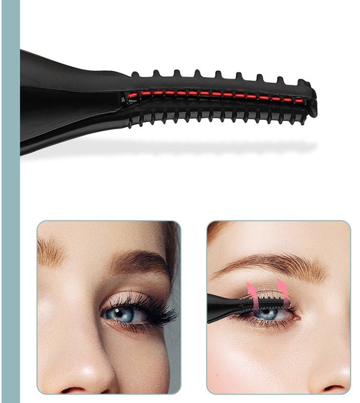Exclusive Rechargeable 360 Rotating Eyelash Curler — Black — Size USB — Side View