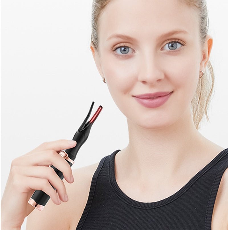 Exclusive Rechargeable 360 Rotating Eyelash Curler — Black — Size USB — Front View