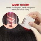 Exclusive Red Light Vibration Massage Comb Scalp — Round white — Side View