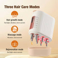 Exclusive Red Light Vibration Massage Comb Scalp — Round white — Front View