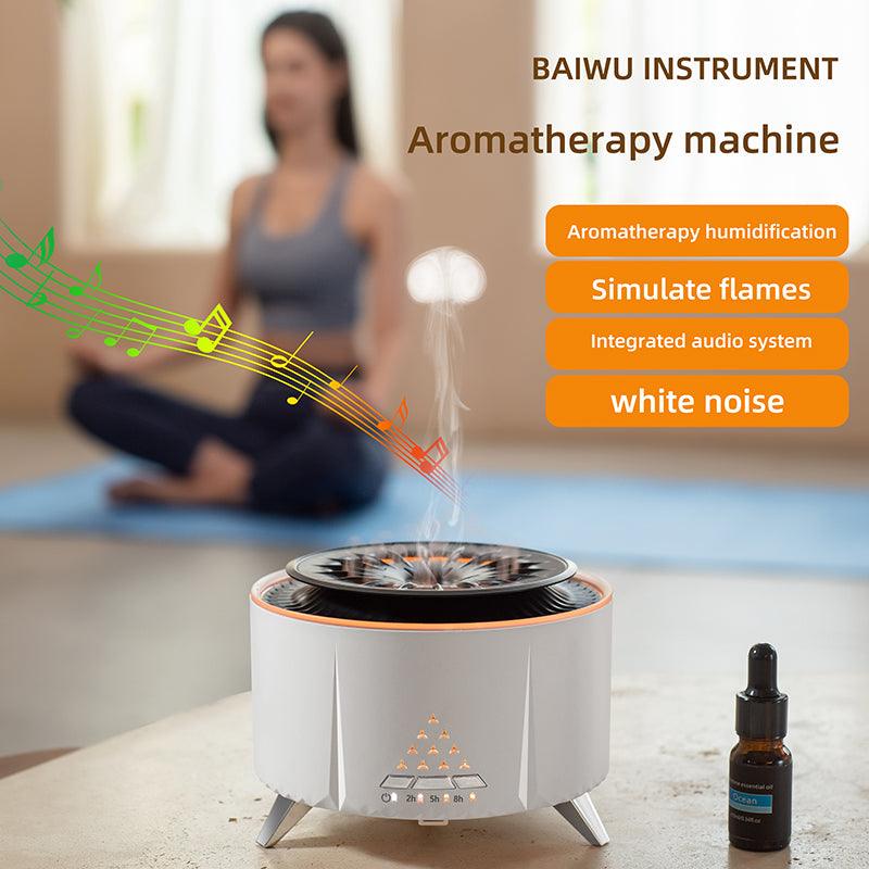 Exclusive Remote Control Volcano Humidifier Diffuser — White — Size EU — Side View
