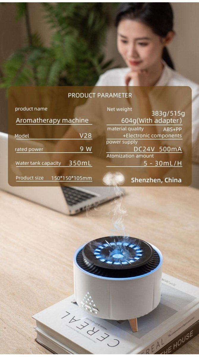 Exclusive Remote Control Volcano Humidifier Diffuser — White — Size EU — Alternate View 12