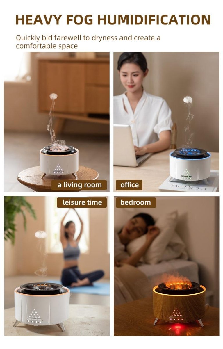 Exclusive Remote Control Volcano Humidifier Diffuser — White — Size EU — Alternate View 23