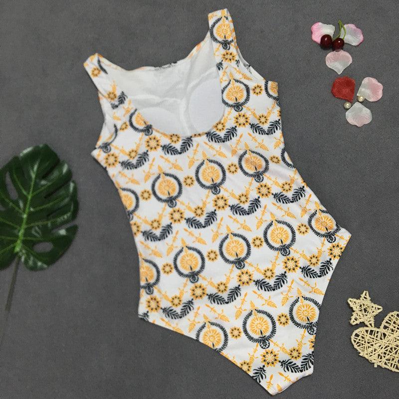 Exclusive Retro Print One-Piece Swimsuit — Black — Size L — Alternate View 8