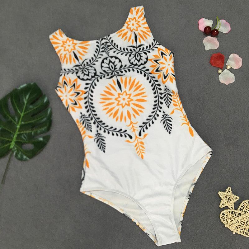 Exclusive Retro Print One-Piece Swimsuit — Black — Size L — Alternate View 10