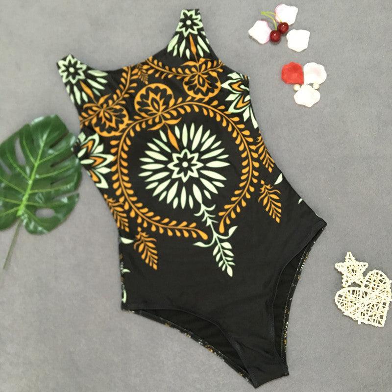 Exclusive Retro Print One-Piece Swimsuit — Black — Size L — Alternate View 11
