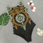 Exclusive Retro Print One-Piece Swimsuit — Black — Size L — Alternate View 11