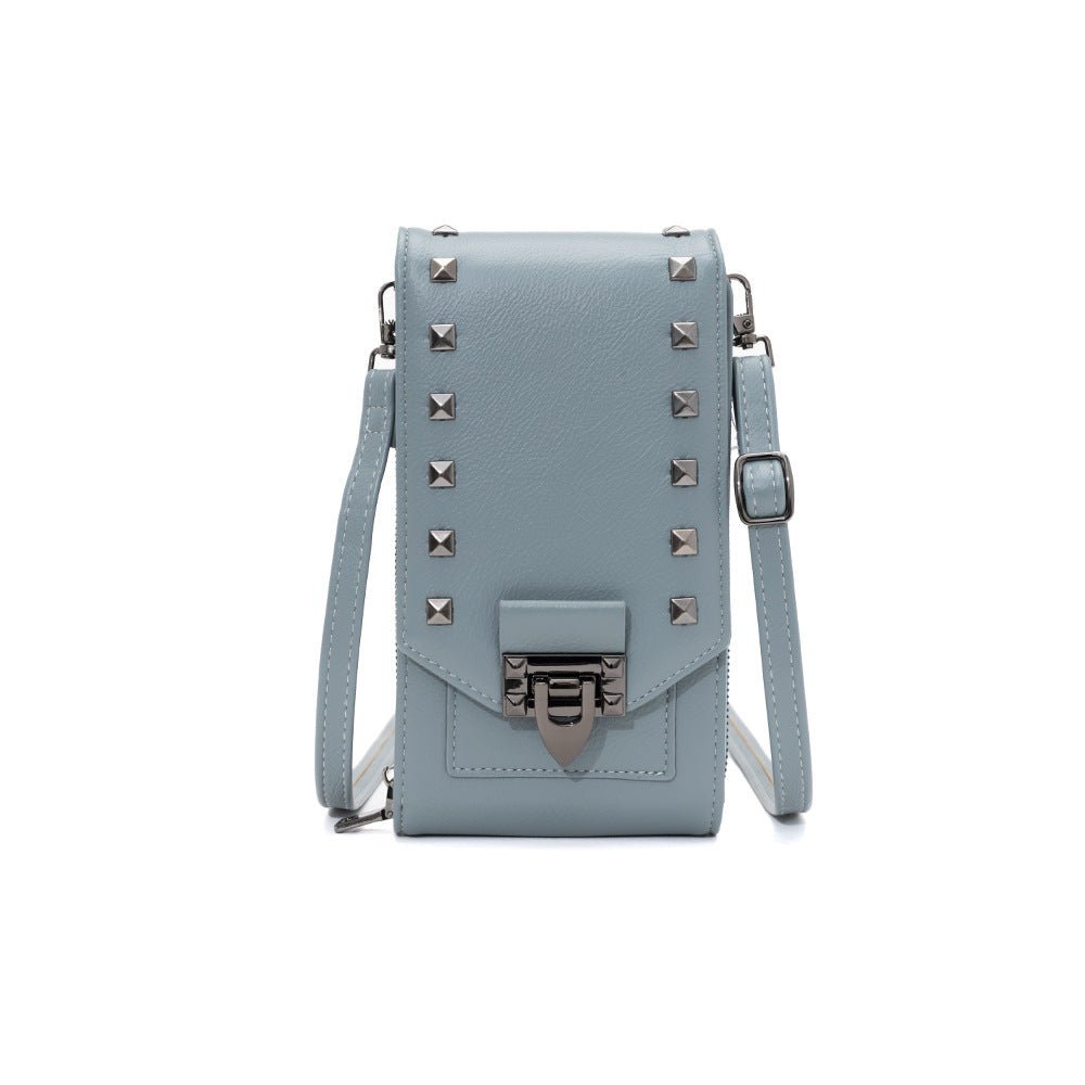 Exclusive Chic Shoulder Bags with Rivet Design — Black — Top View