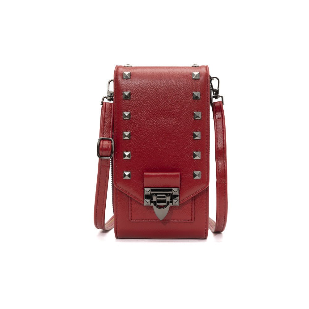 Exclusive Chic Shoulder Bags with Rivet Design — Black — Side View