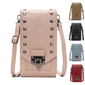 Exclusive Chic Shoulder Bags with Rivet Design — Black — Front View
