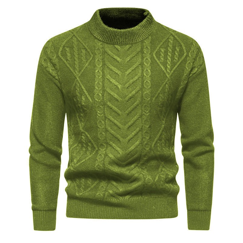 Exclusive Round Neck Men's Knitwear Sweater — White — Size M — Alternate View 10