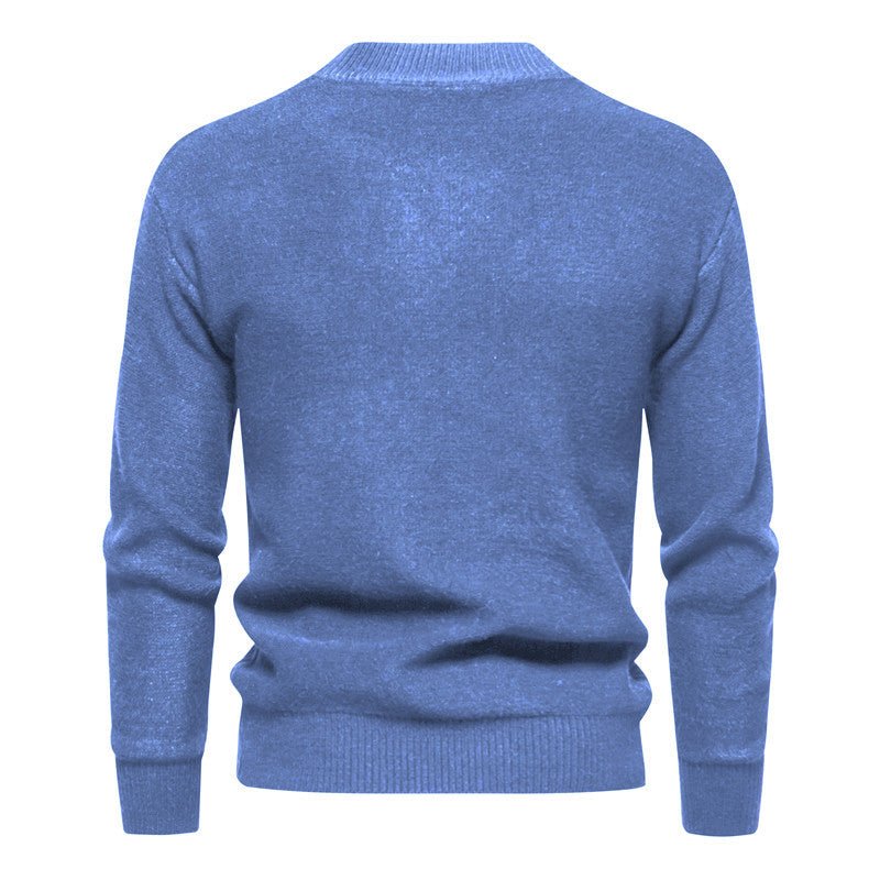Exclusive Round Neck Men's Knitwear Sweater — White — Size M — Alternate View 12