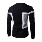 Exclusive Round Neck Sweatshirt with Fleece — Black — Size L — Back View