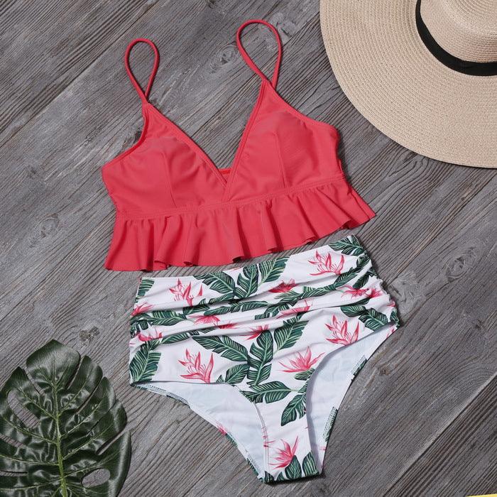 Exclusive Ruffled swimwear — Black — Size L — Top View